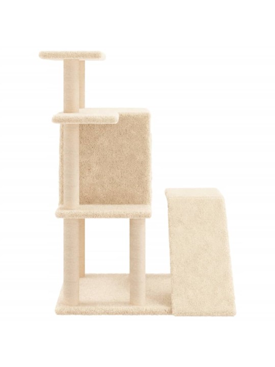 Škrabadlo pro kočky se sisalovými sloupky krémové 97 cm
