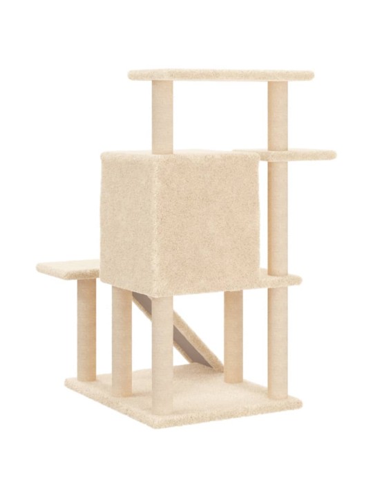 Škrabadlo pro kočky se sisalovými sloupky krémové 97 cm