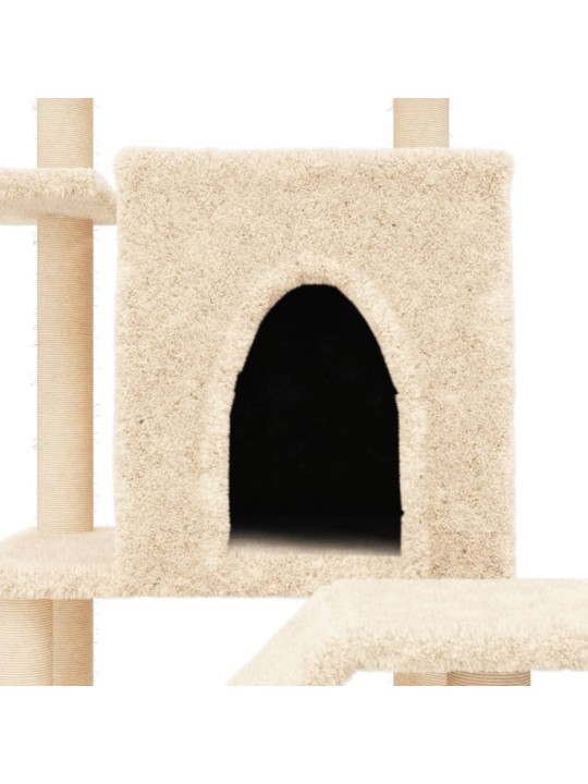 Škrabadlo pro kočky se sisalovými sloupky krémové 97 cm