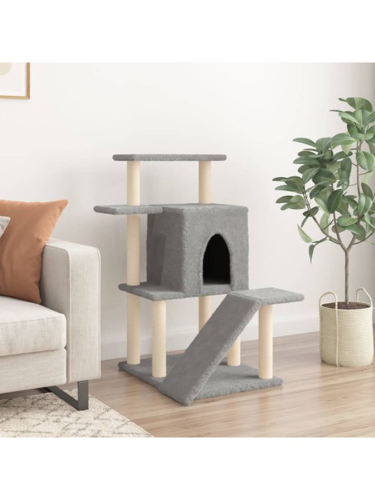 Škrabadlo pro kočky se sisalovými sloupky světle šedé 97 cm