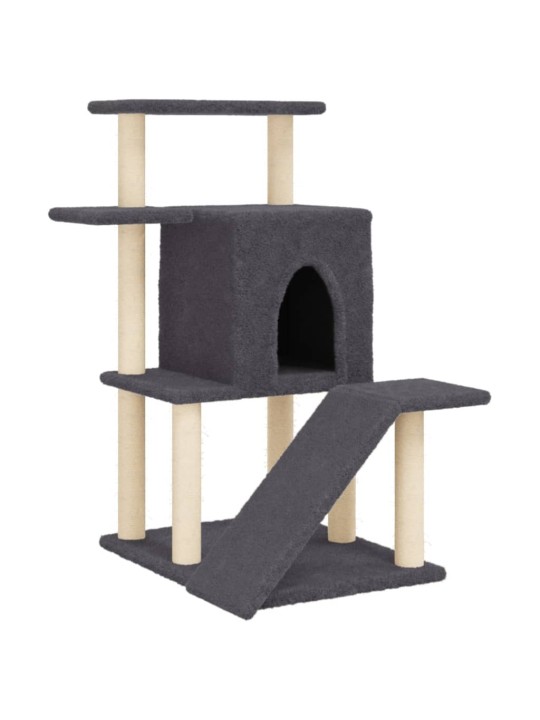 Škrabadlo pro kočky se sisalovými sloupky tmavě šedé 97 cm