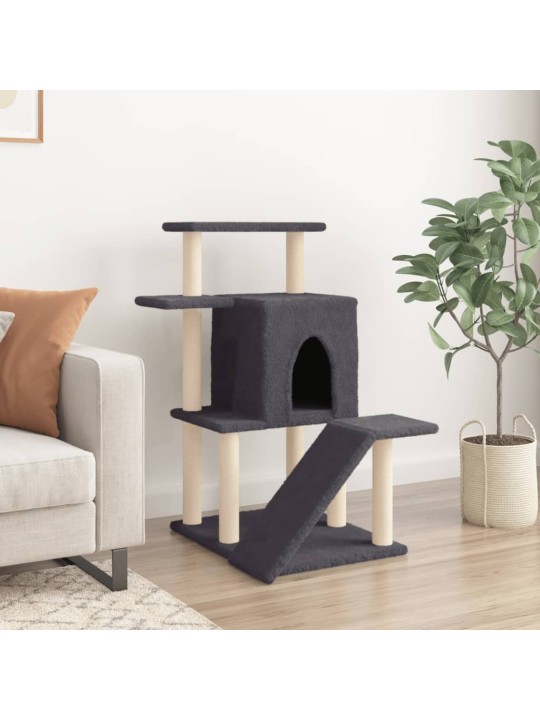 Škrabadlo pro kočky se sisalovými sloupky tmavě šedé 97 cm