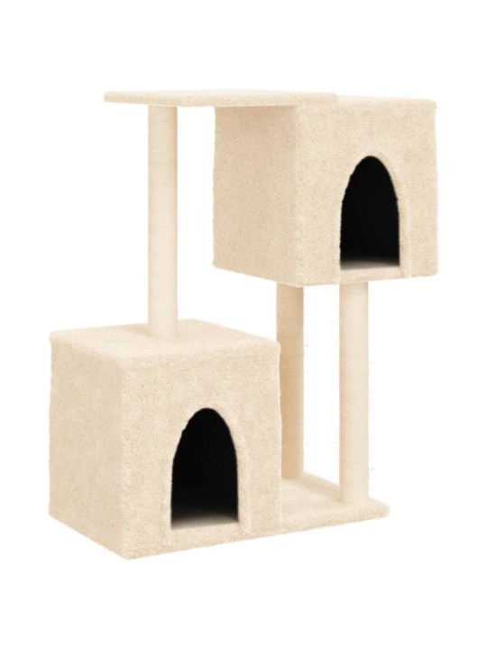 Škrabadlo pro kočky se sisalovými sloupky krémové 86 cm
