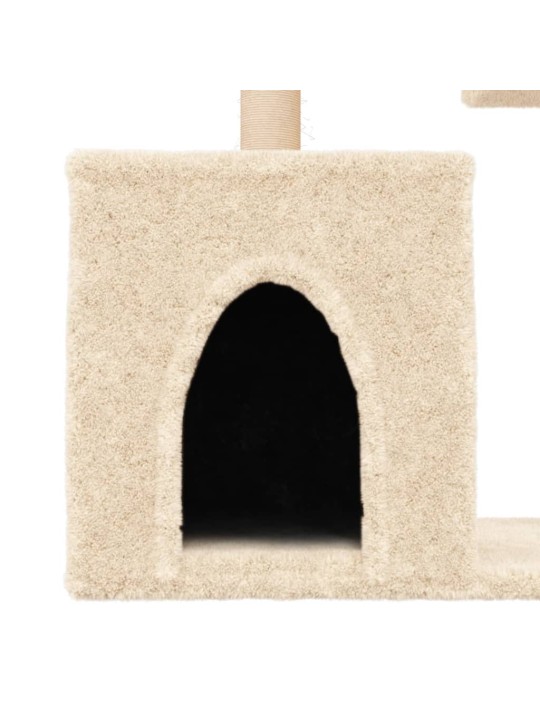 Škrabadlo pro kočky se sisalovými sloupky krémové 86 cm