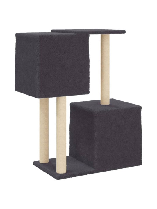 Škrabadlo pro kočky se sisalovými sloupky tmavě šedé 86 cm