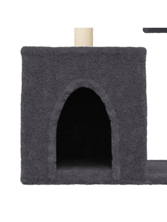 Škrabadlo pro kočky se sisalovými sloupky tmavě šedé 86 cm