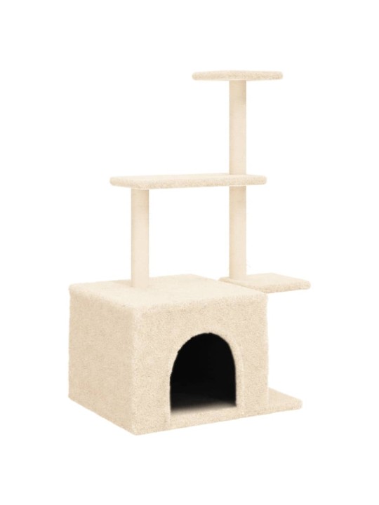Škrabadlo pro kočky se sisalovými sloupky krémové 110 cm
