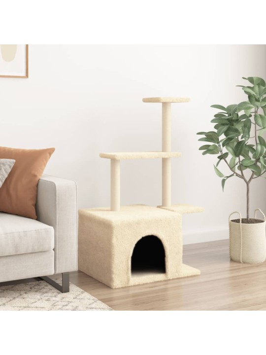 Škrabadlo pro kočky se sisalovými sloupky krémové 110 cm