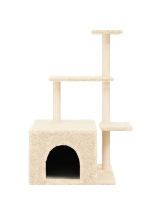 Škrabadlo pro kočky se sisalovými sloupky krémové 110 cm