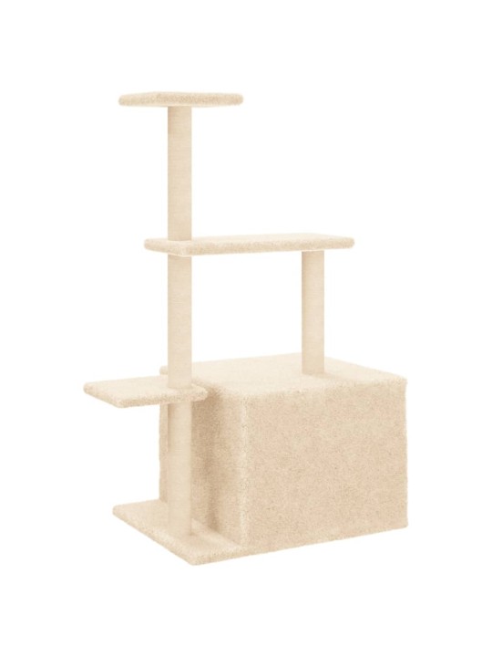 Škrabadlo pro kočky se sisalovými sloupky krémové 110 cm