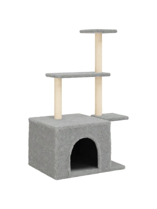 Škrabadlo pro kočky se sisalovými sloupky světle šedé 110 cm