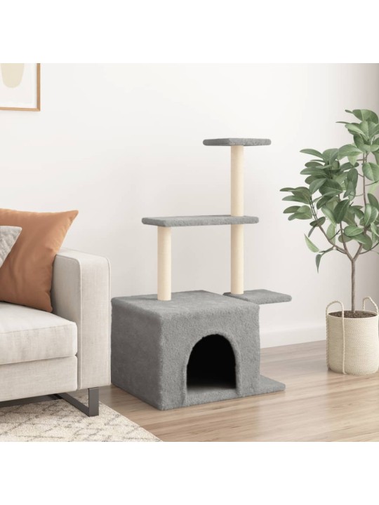 Škrabadlo pro kočky se sisalovými sloupky světle šedé 110 cm