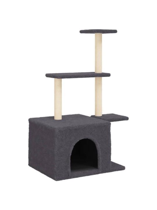 Škrabadlo pro kočky se sisalovými sloupky tmavě šedé 110 cm
