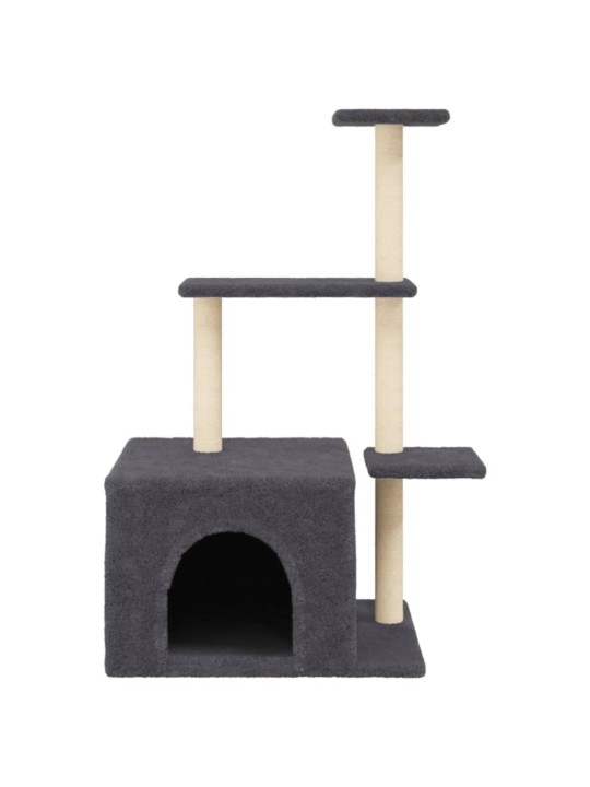 Škrabadlo pro kočky se sisalovými sloupky tmavě šedé 110 cm