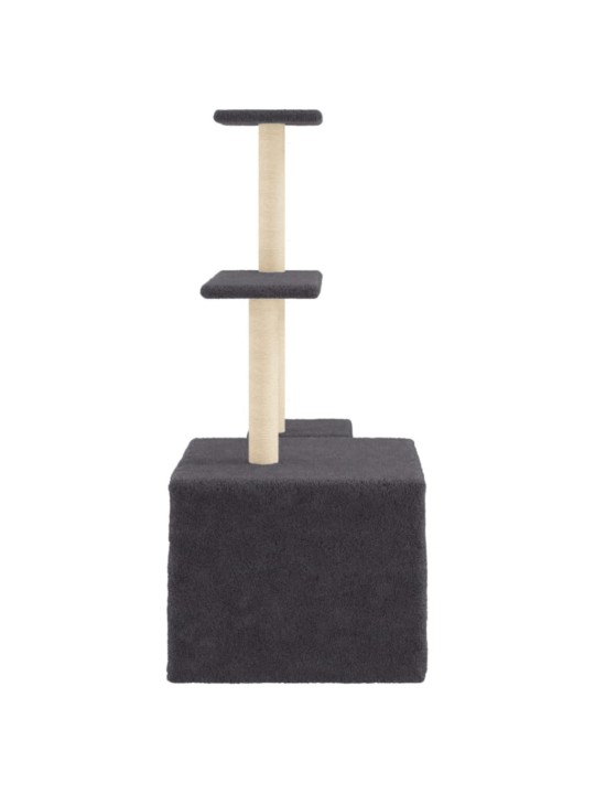 Škrabadlo pro kočky se sisalovými sloupky tmavě šedé 110 cm