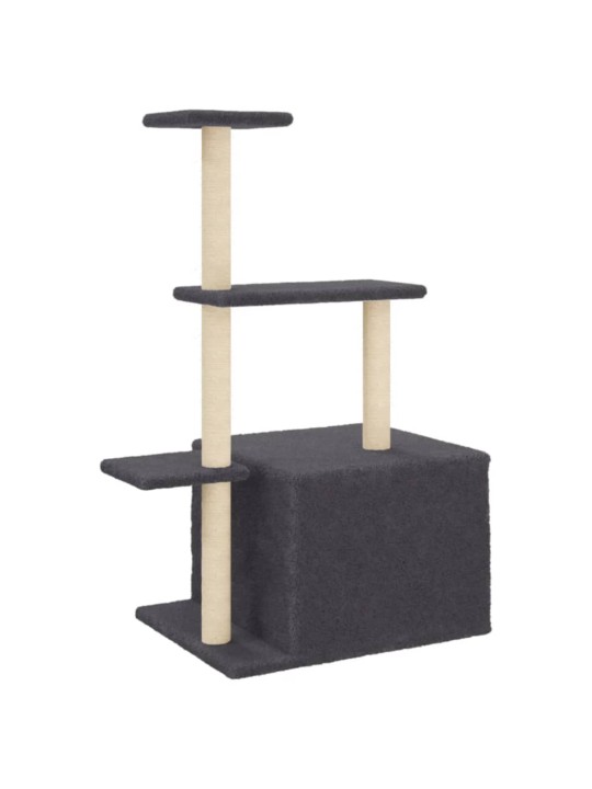 Škrabadlo pro kočky se sisalovými sloupky tmavě šedé 110 cm
