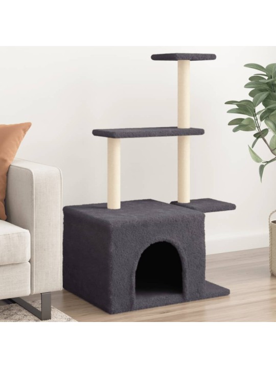 Škrabadlo pro kočky se sisalovými sloupky tmavě šedé 110 cm