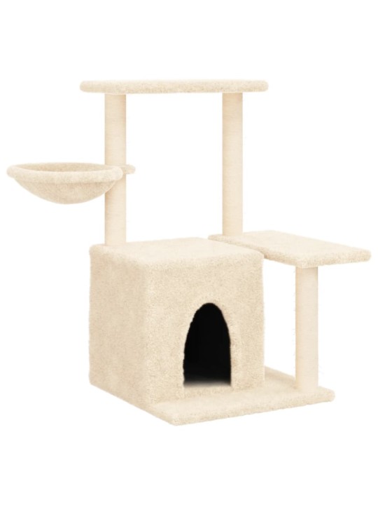 Škrabadlo pro kočky se sisalovými sloupky krémové 83 cm