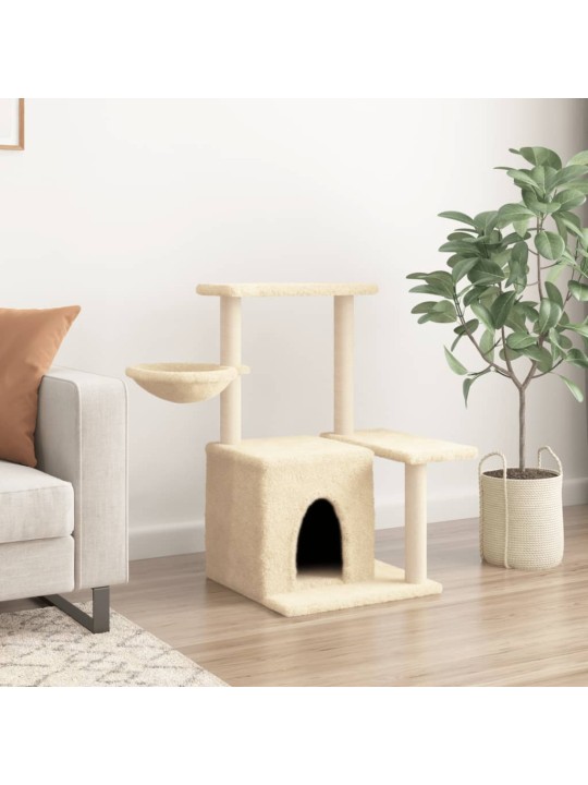 Škrabadlo pro kočky se sisalovými sloupky krémové 83 cm