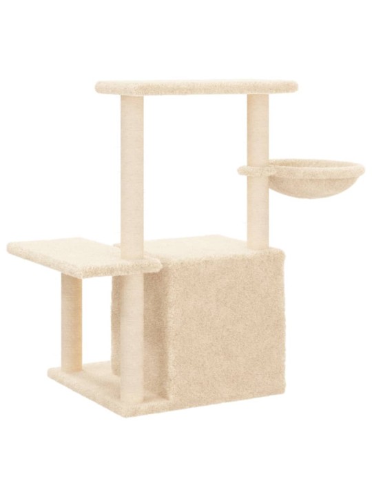 Škrabadlo pro kočky se sisalovými sloupky krémové 83 cm
