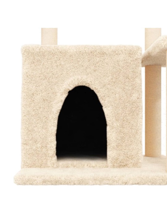 Škrabadlo pro kočky se sisalovými sloupky krémové 83 cm