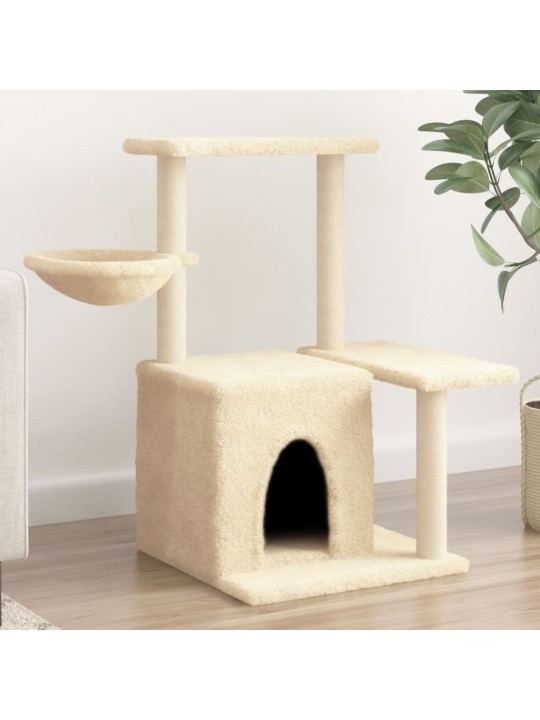Škrabadlo pro kočky se sisalovými sloupky krémové 83 cm