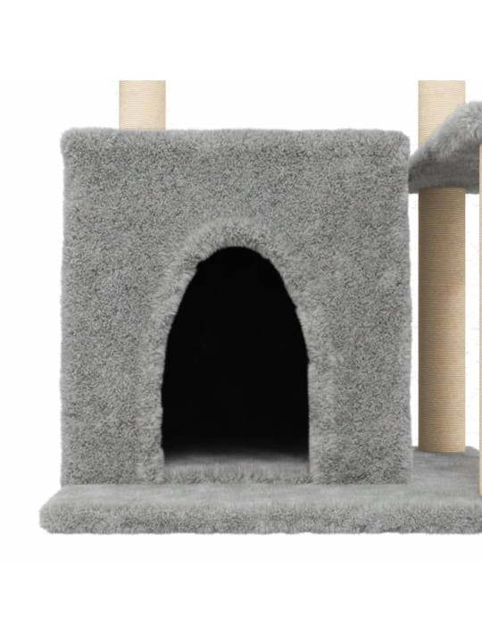 Škrabadlo pro kočky se sisalovými sloupky světle šedé 83 cm