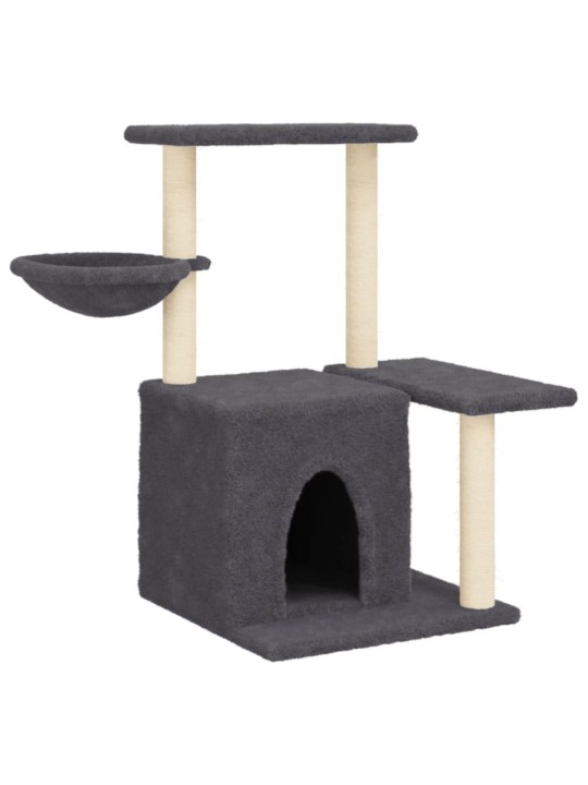 Škrabadlo pro kočky se sisalovými sloupky tmavě šedé 83 cm