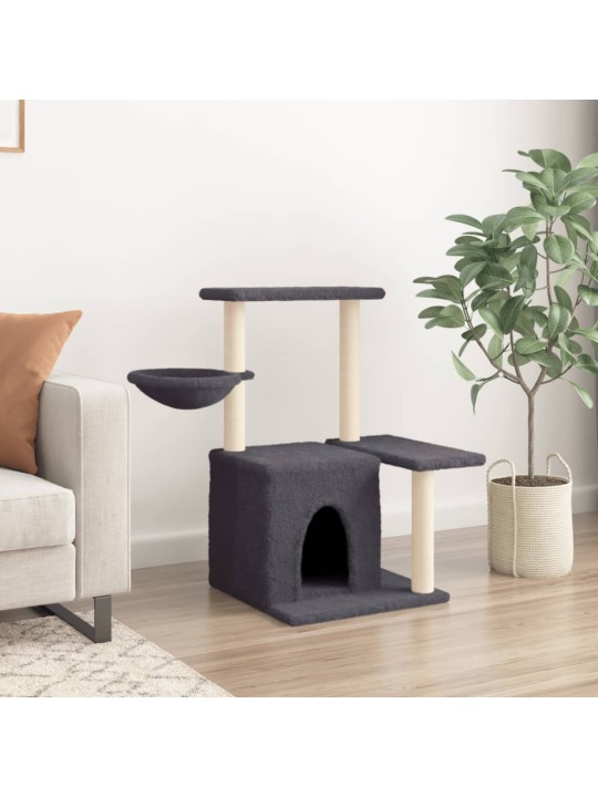 Škrabadlo pro kočky se sisalovými sloupky tmavě šedé 83 cm