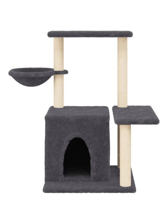 Škrabadlo pro kočky se sisalovými sloupky tmavě šedé 83 cm