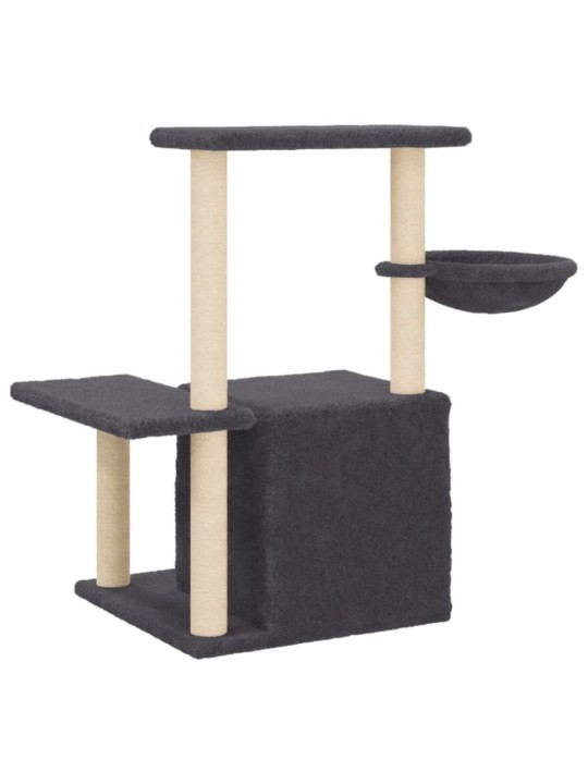 Škrabadlo pro kočky se sisalovými sloupky tmavě šedé 83 cm