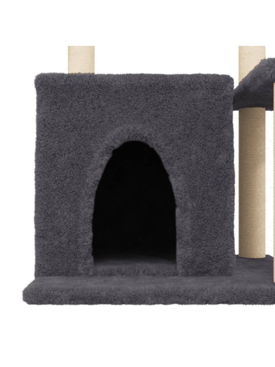 Škrabadlo pro kočky se sisalovými sloupky tmavě šedé 83 cm