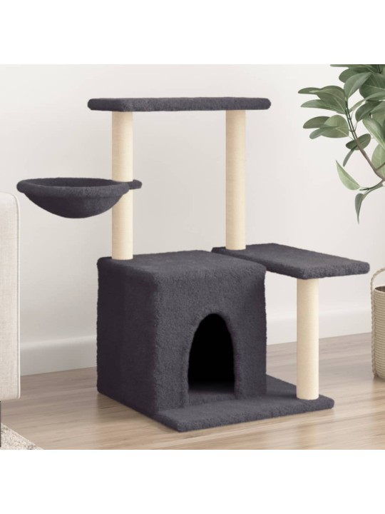 Škrabadlo pro kočky se sisalovými sloupky tmavě šedé 83 cm