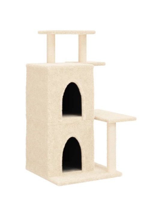 Škrabadlo pro kočky se sisalovými sloupky krémové 97 cm