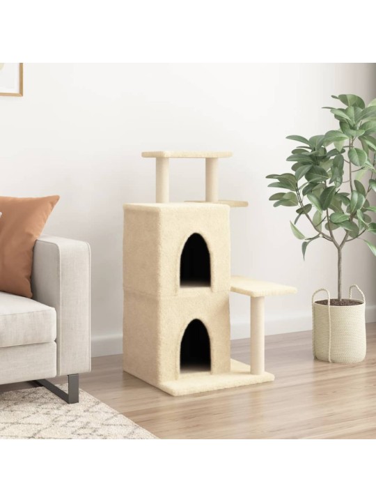 Škrabadlo pro kočky se sisalovými sloupky krémové 97 cm