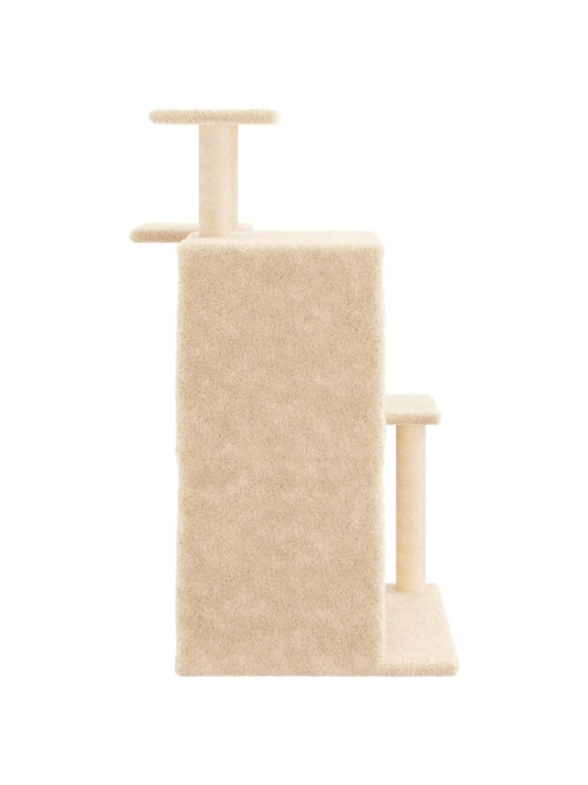 Škrabadlo pro kočky se sisalovými sloupky krémové 97 cm