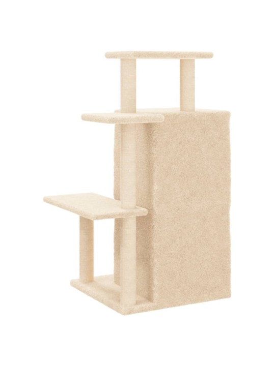 Škrabadlo pro kočky se sisalovými sloupky krémové 97 cm