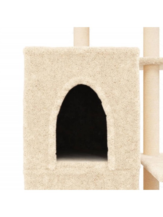 Škrabadlo pro kočky se sisalovými sloupky krémové 97 cm