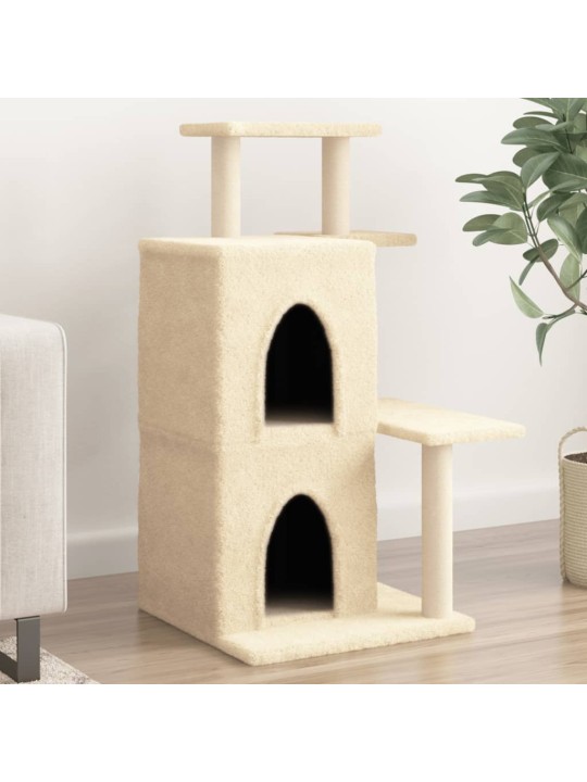 Škrabadlo pro kočky se sisalovými sloupky krémové 97 cm