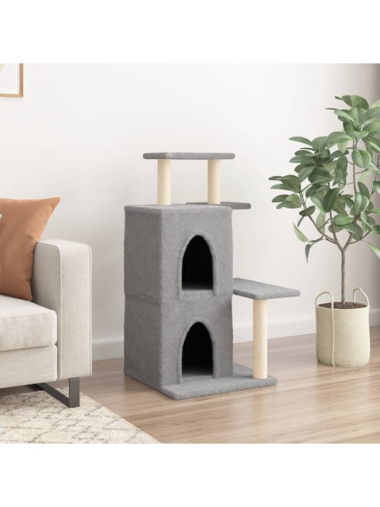 Škrabadlo pro kočky se sisalovými sloupky světle šedé 97 cm