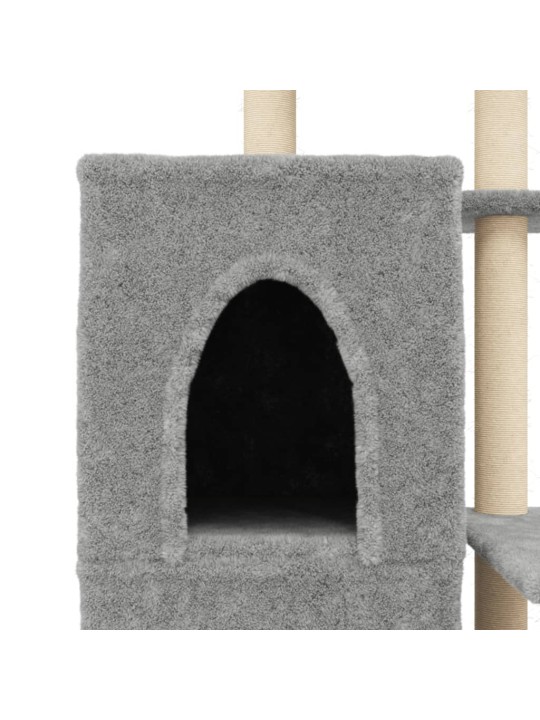 Škrabadlo pro kočky se sisalovými sloupky světle šedé 97 cm