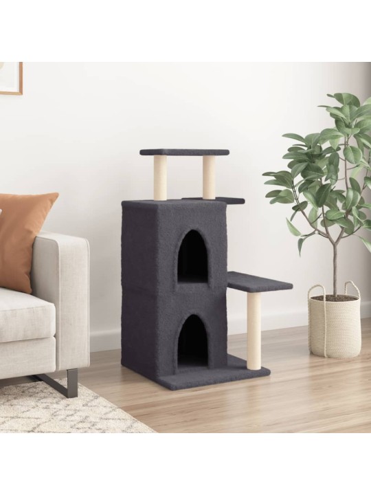 Škrabadlo pro kočky se sisalovými sloupky tmavě šedé 97 cm