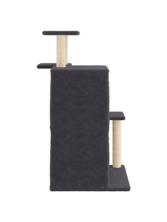 Škrabadlo pro kočky se sisalovými sloupky tmavě šedé 97 cm