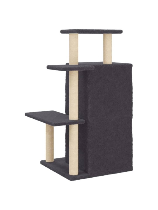 Škrabadlo pro kočky se sisalovými sloupky tmavě šedé 97 cm