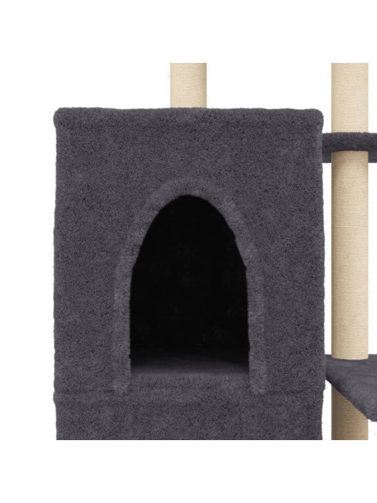 Škrabadlo pro kočky se sisalovými sloupky tmavě šedé 97 cm
