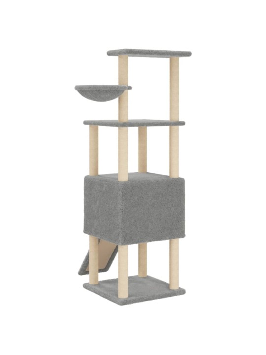 Škrabadlo pro kočky se sisalovými sloupky světle šedé 153 cm