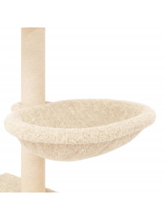 Škrabadlo pro kočky se sisalovými sloupky krémové 117 cm