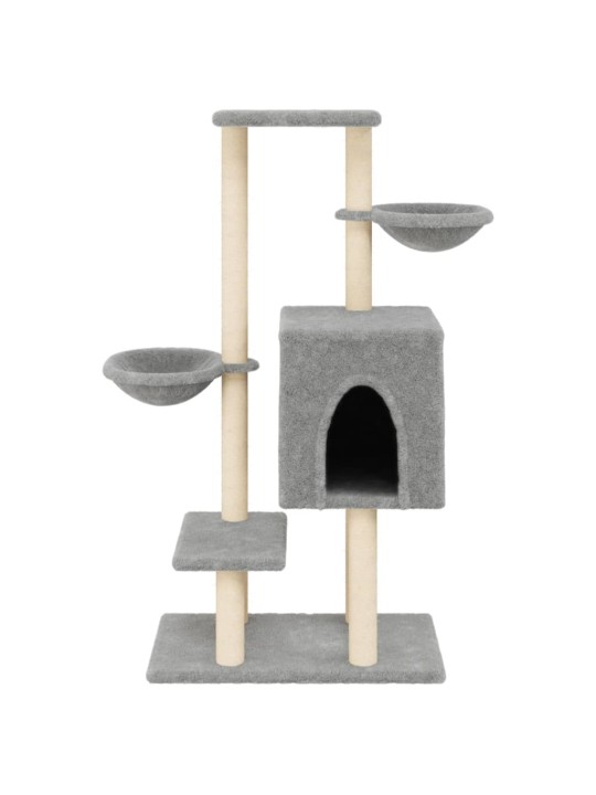 Škrabadlo pro kočky se sisalovými sloupky světle šedé 117 cm
