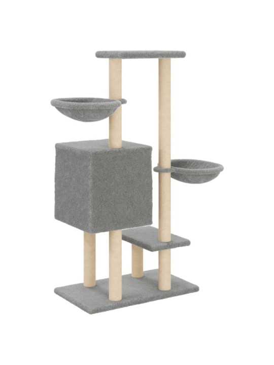 Škrabadlo pro kočky se sisalovými sloupky světle šedé 117 cm