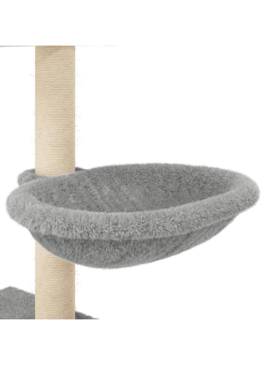 Škrabadlo pro kočky se sisalovými sloupky světle šedé 117 cm